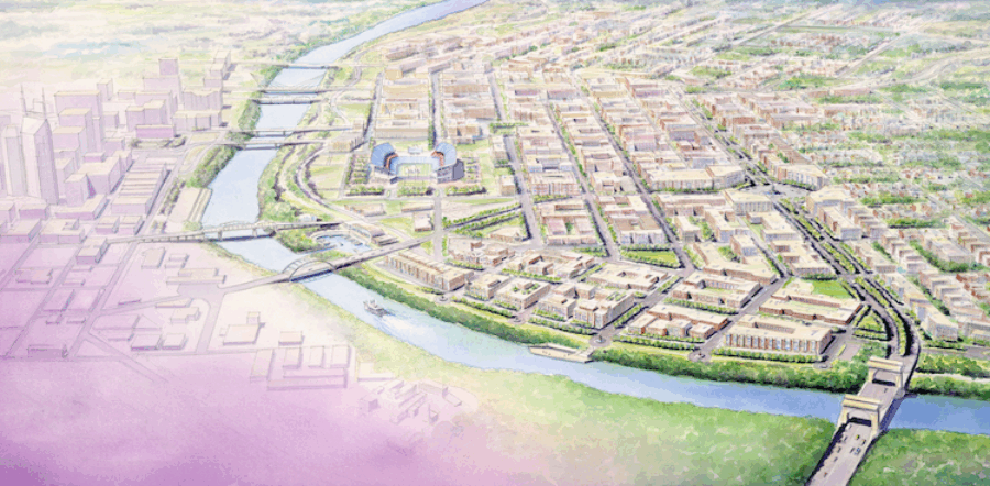 Watercolor of the East Bank of Nashville