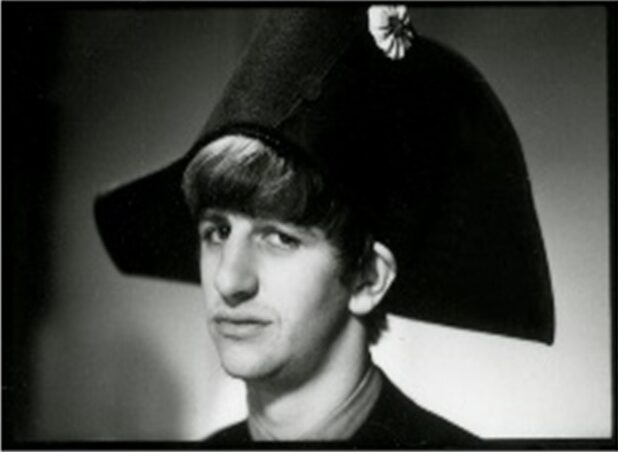 Ringo, Paris, 18th January 1964, posing in Napolionic hat for photo shoot