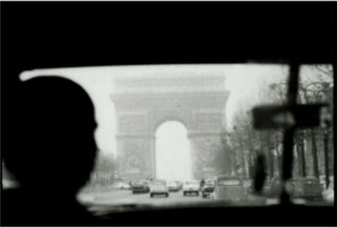 View from car of the Arc de Triomphe, Paris, January, 1964