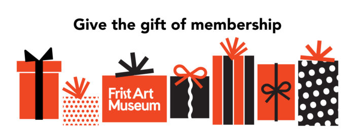 Give the Gift of Membership graphic with an assortment of gift packages in red and black