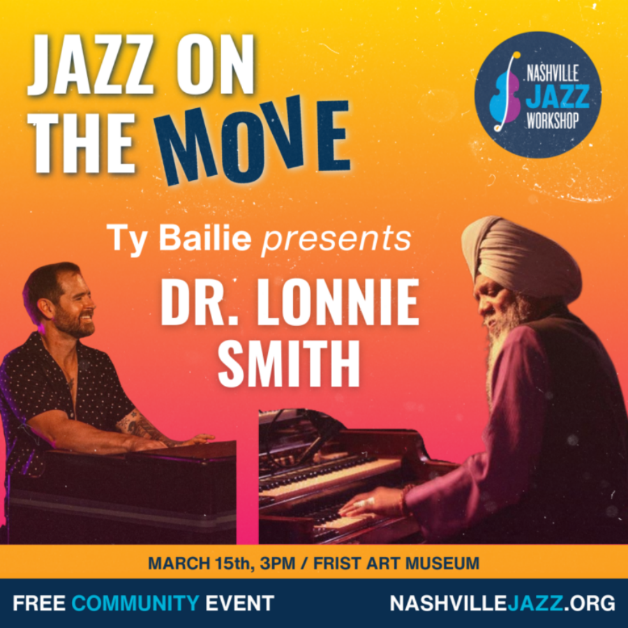 Graphic for Jazz on the Move featuring Dr. Lonnie Smith.