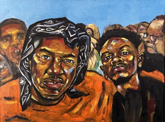 Painting of a group of African-American men.