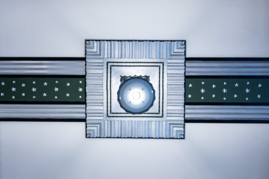 Photo of an art deco light fixture.