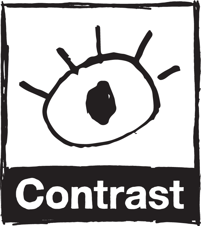 Logo of drawn eye for Contrast.
