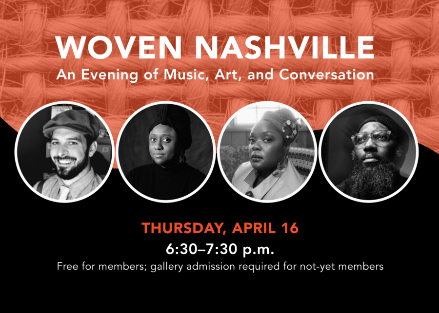 Graphic for Woven event featuring headshots of participants.
