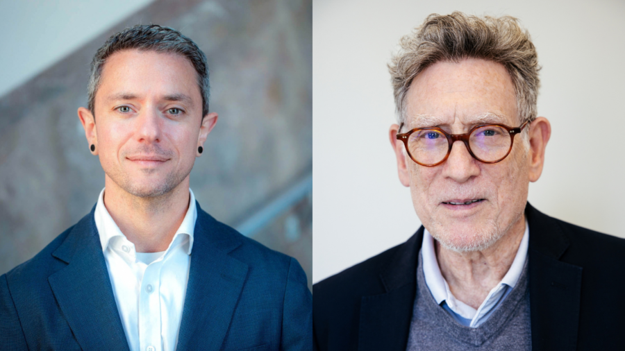 A headshot of two men.