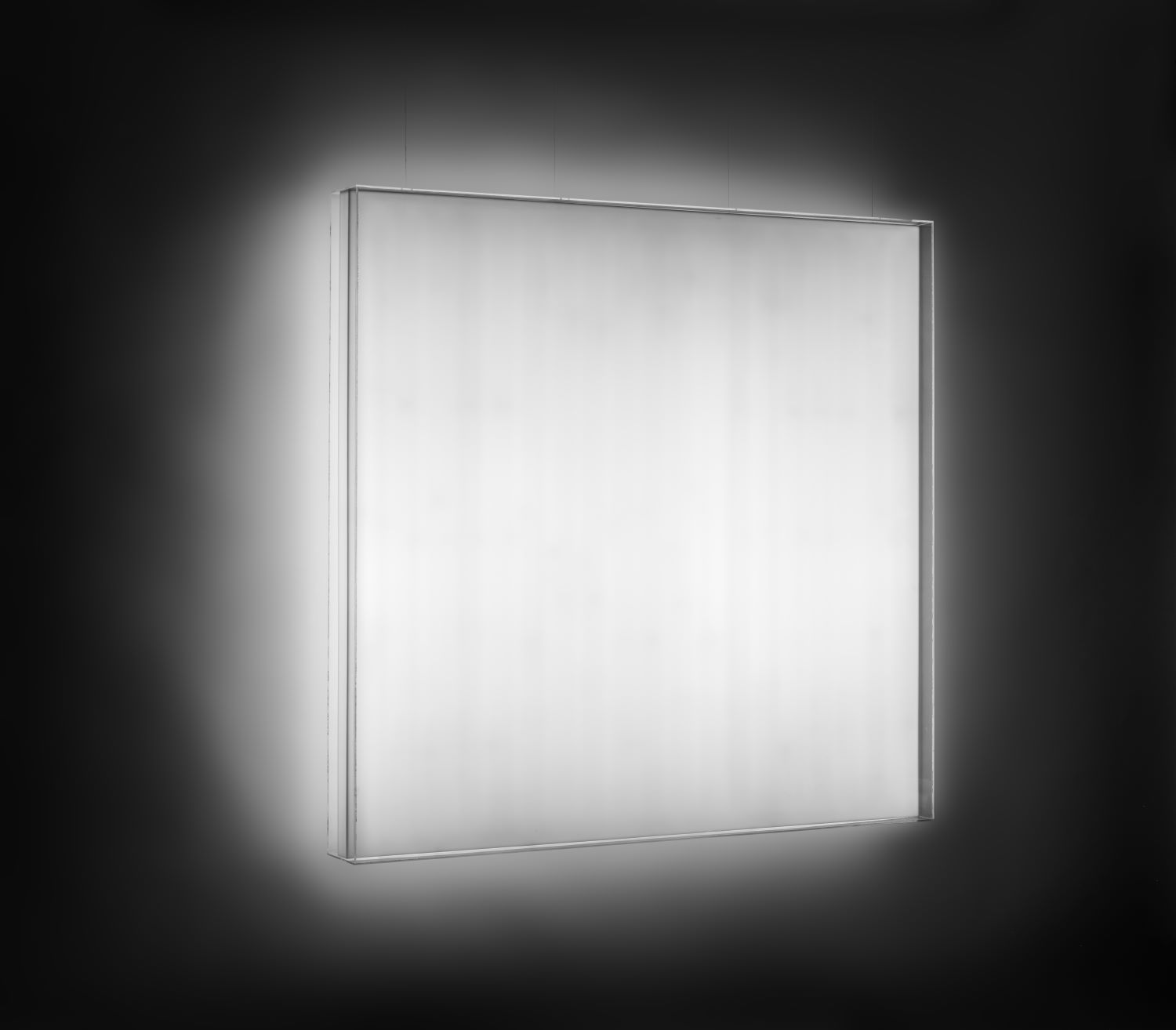 Glowing white square that appears to be hovering over a wall