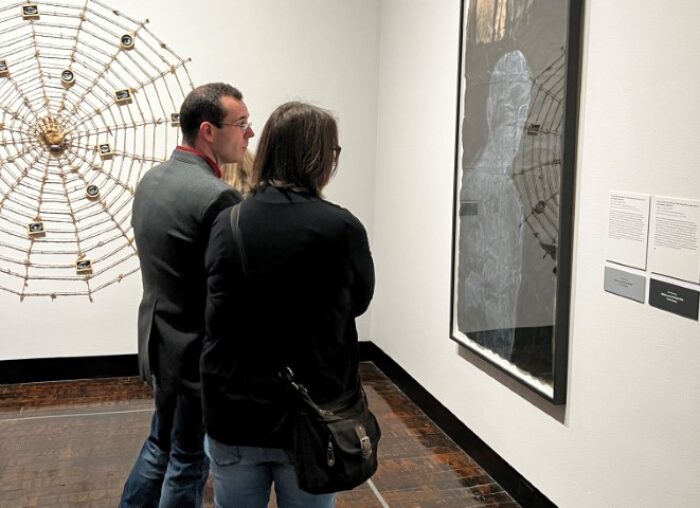 Couple looking at artwork