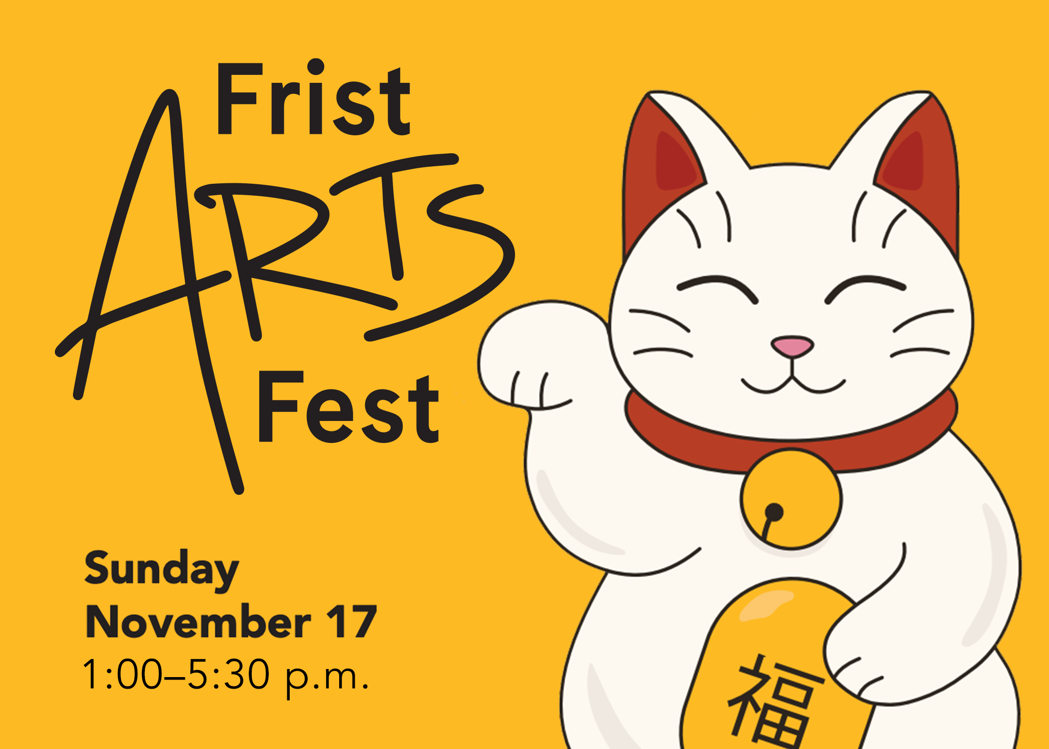 Frist Arts Fest event graphic with cat drawing.