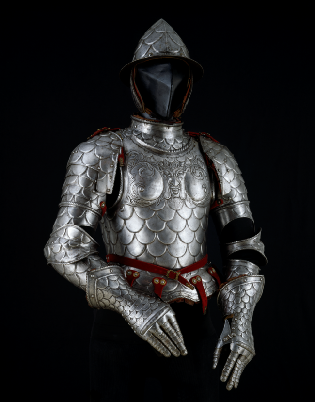 A bust of a suit of armor