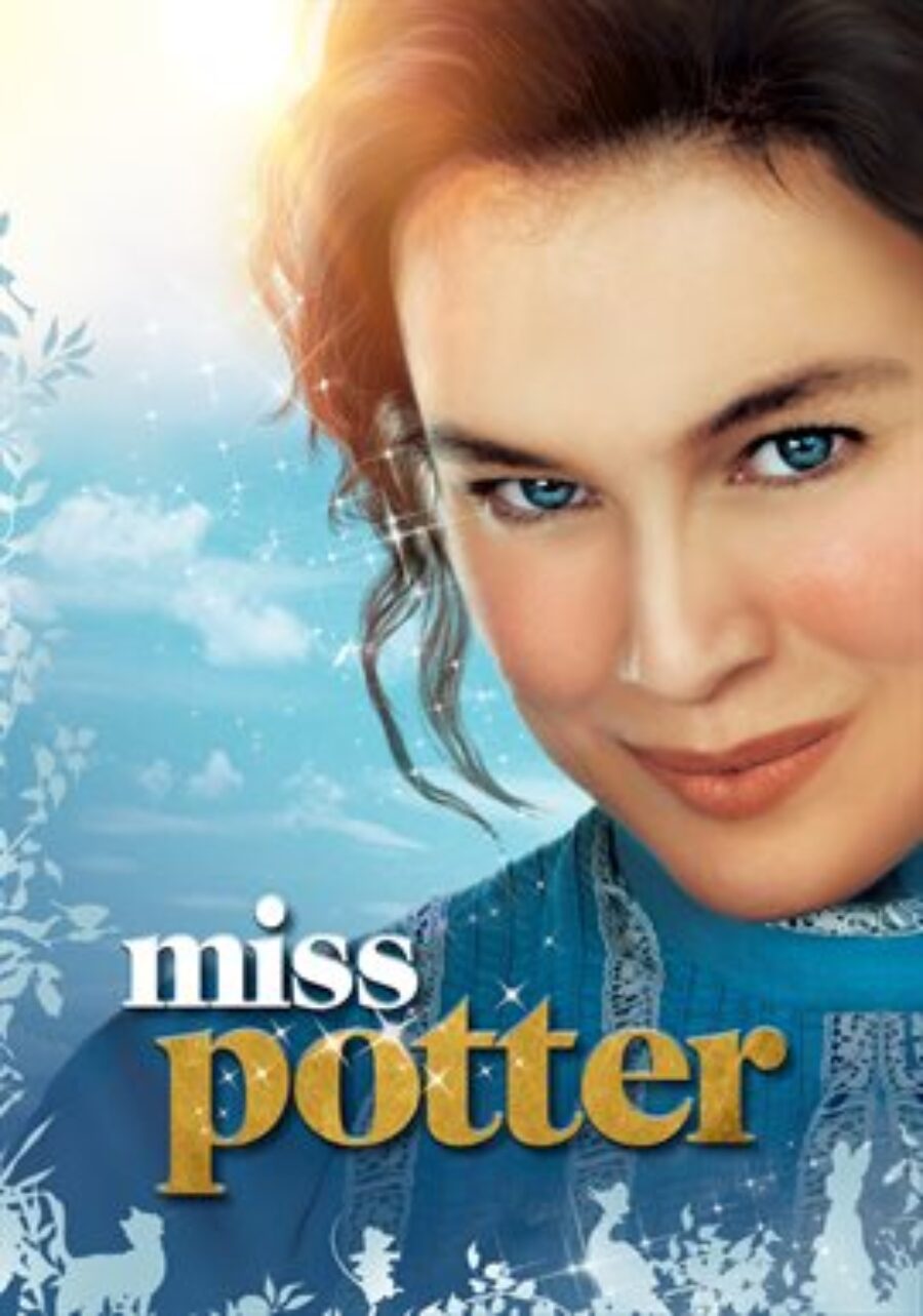 Film poster showing a close up of Renee Zellweger dresed in a high neck blue top with 