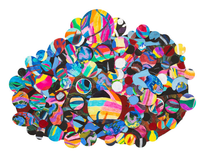 Many vibrant, colorful circles collaged together