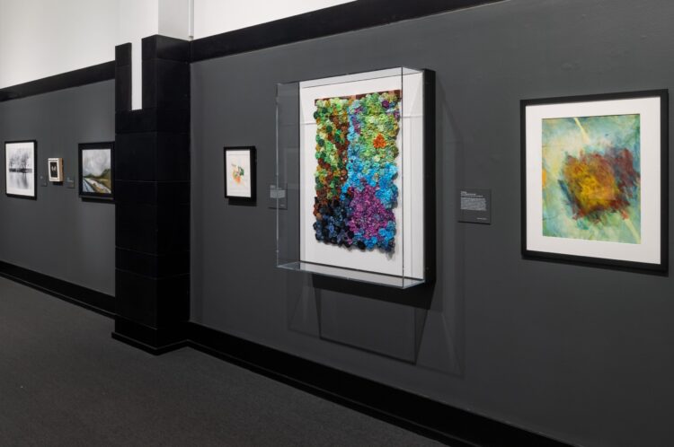 View of the Conte Gallery showing several works of art by teachers