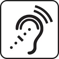 The international symbol indicating assistance for the deaf and hard of hearing.